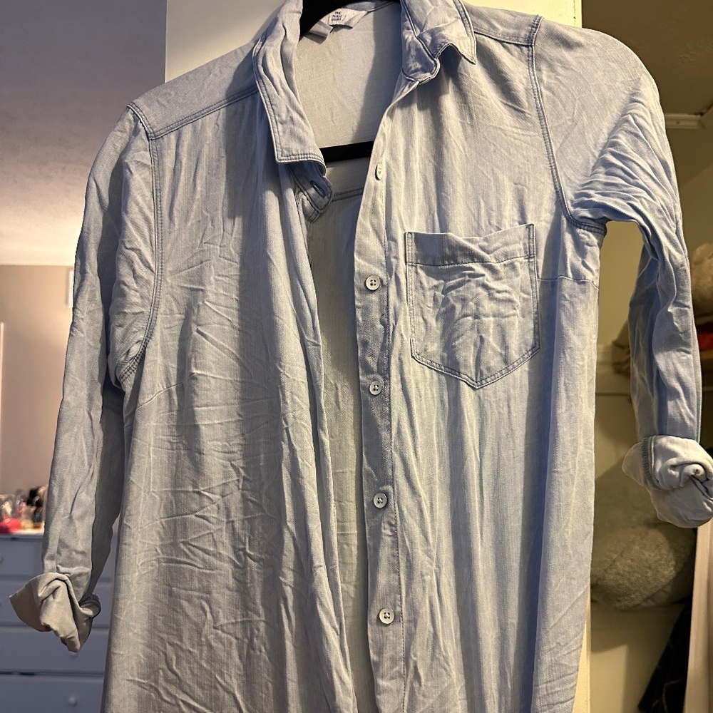 Light Wash Denim Tunic Shirt - Old Navy